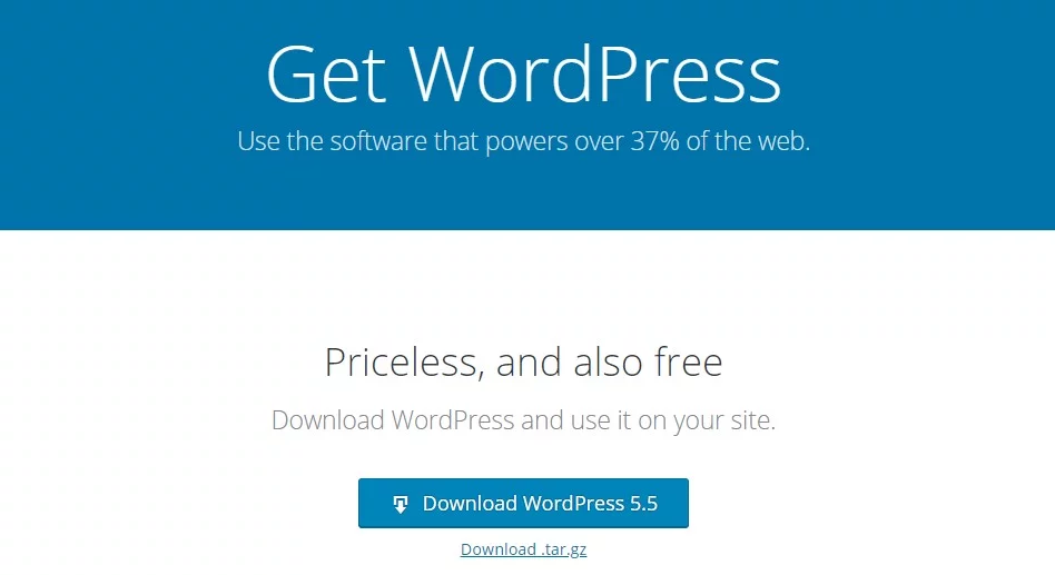 Download WordPress from WordPress.org